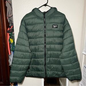 Reebok Men Large Green Lightweight Glacier Shield Quilted Puffer Jacket